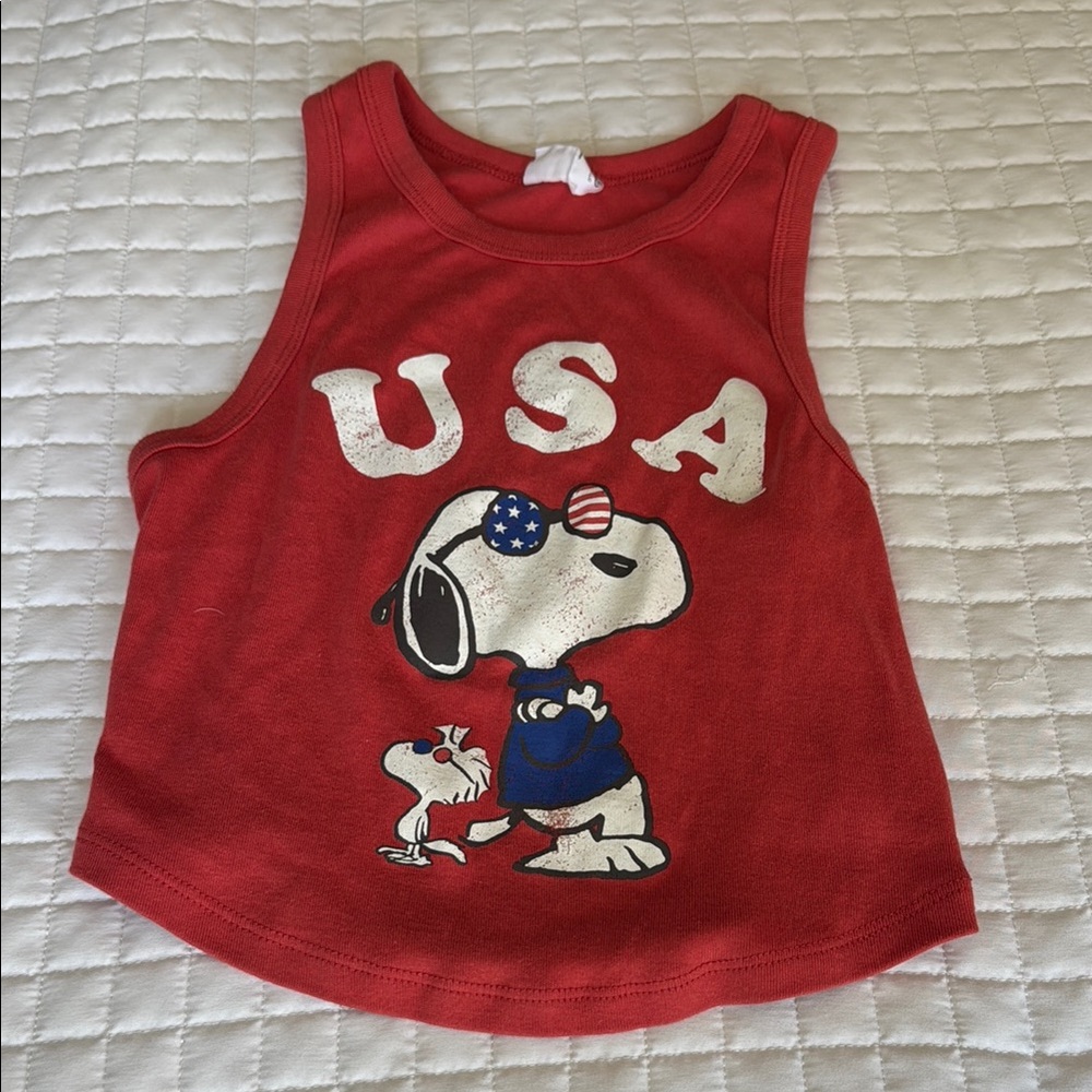 Peanuts Red Snoopy USA Tank Top